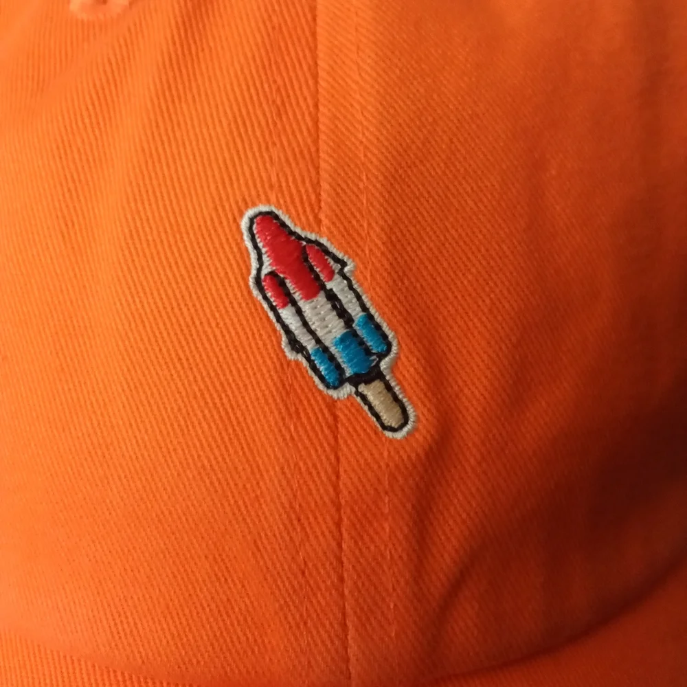 Men's Forever 21 Orange Baseball Cap Popsicle Stitched Patch Adjustable Hat